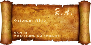 Reizman Aliz névjegykártya